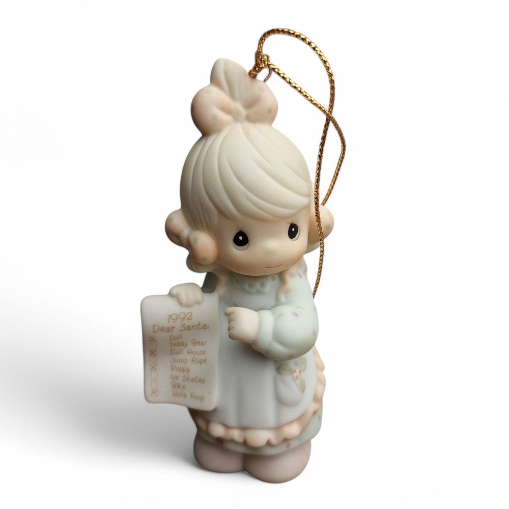 Precious Moments Ornament But The Greatest Of These Is Love 1992 Christmas Girl